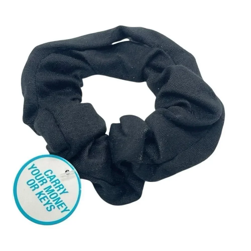 Zipper Pocket Scrunchie – Pink, Black or Grey Pocket Hair Tie for Women & Teens